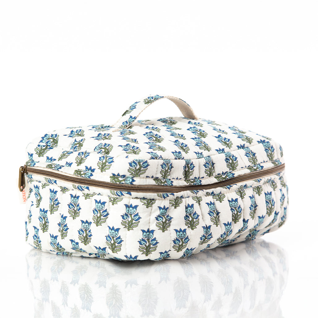 Quilted Block Print Train Case