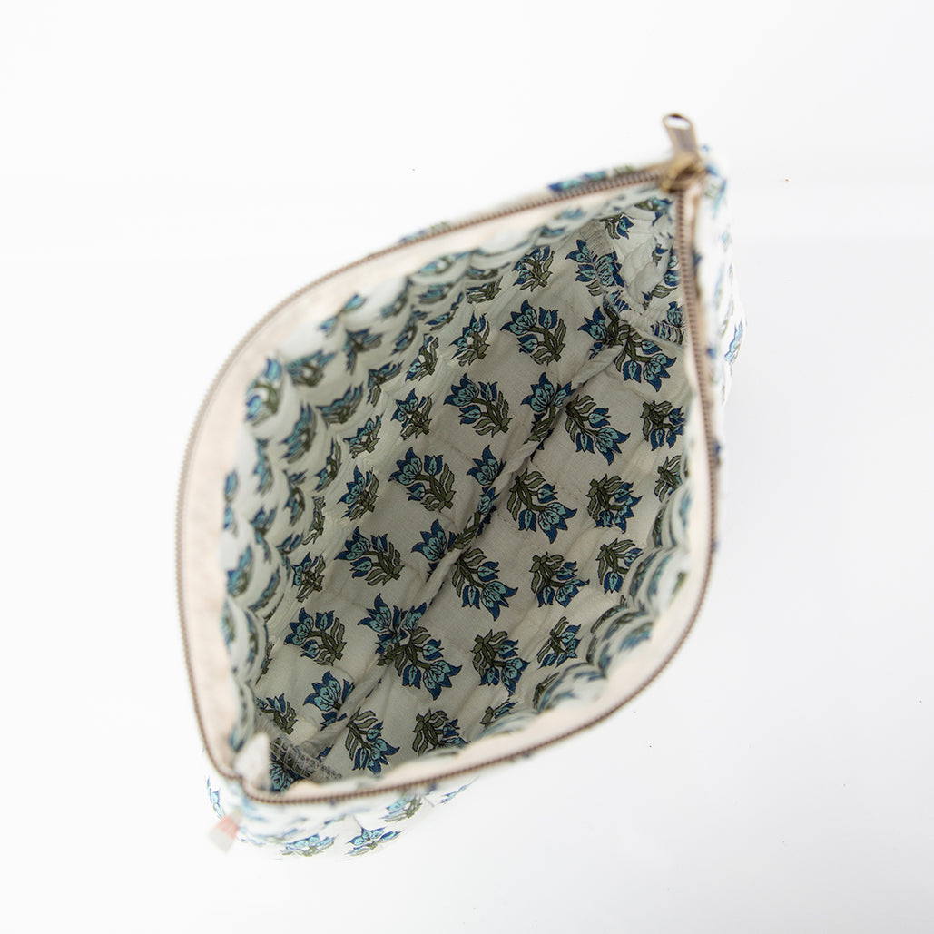 Quilted Block Print Pouch
