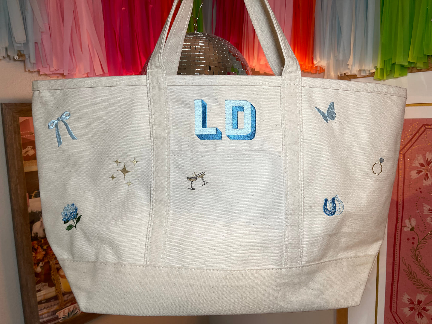 Custom Icon Canvas Tote Bag