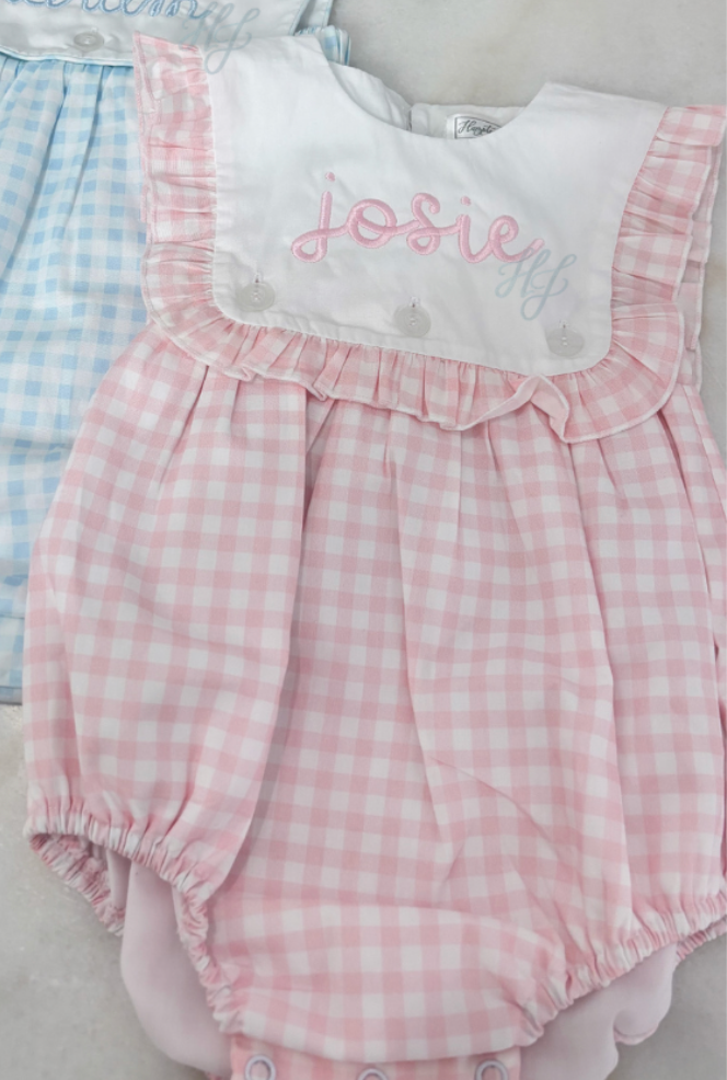 Pink Gingham Baby Bubble