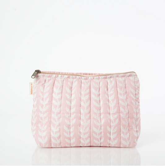 Quilted Block Print Pouch