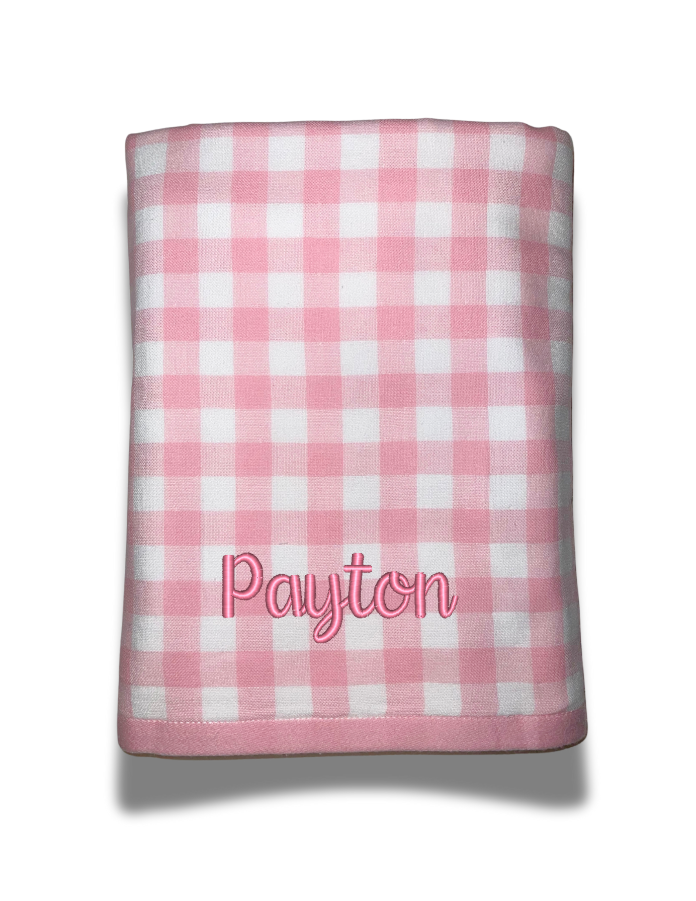 Personalized Gingham Terry Cloth Towel