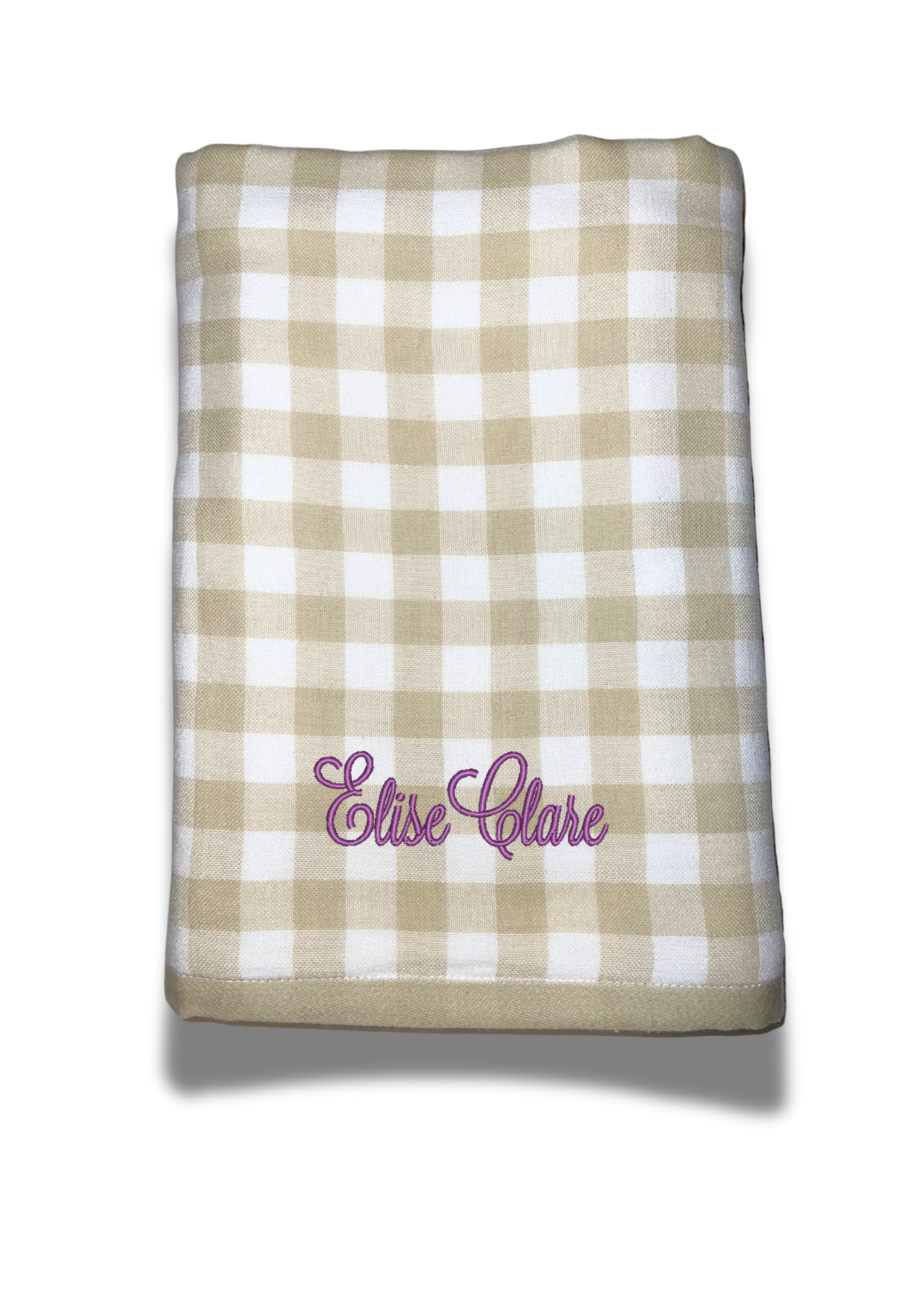 Personalized Gingham Terry Cloth Towel