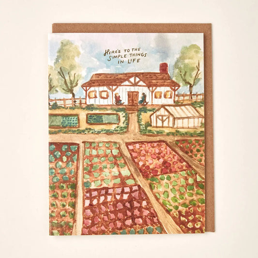 Here's To the Simple Things Homestead Farm Greeting Card