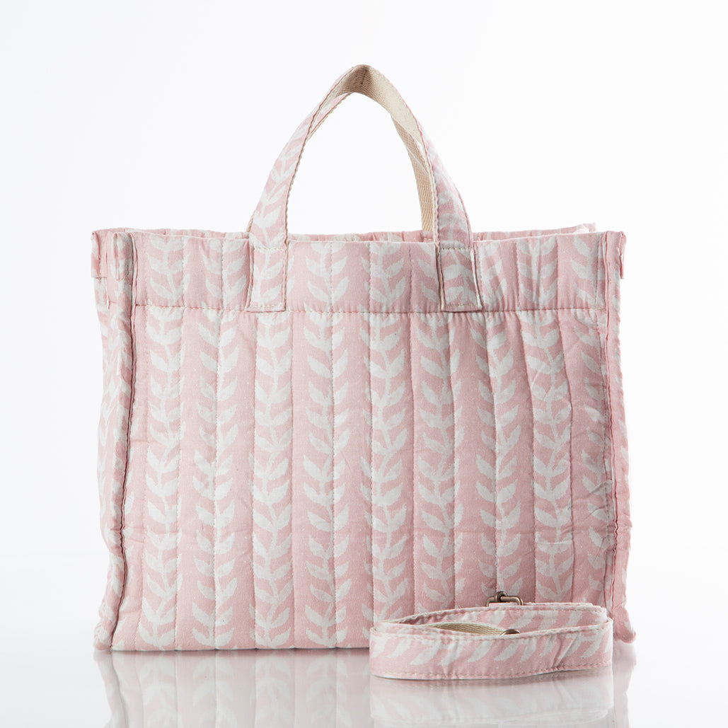 Quilted Block Print Tote