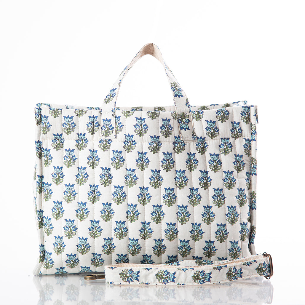 Quilted Block Print Tote