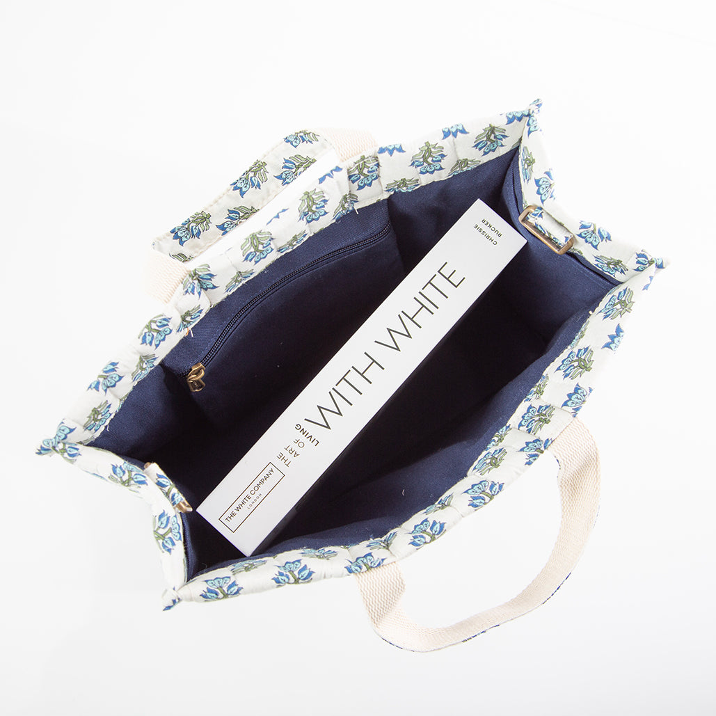 Quilted Block Print Tote