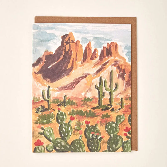 Western Desert Landscape Blank Greeting Card