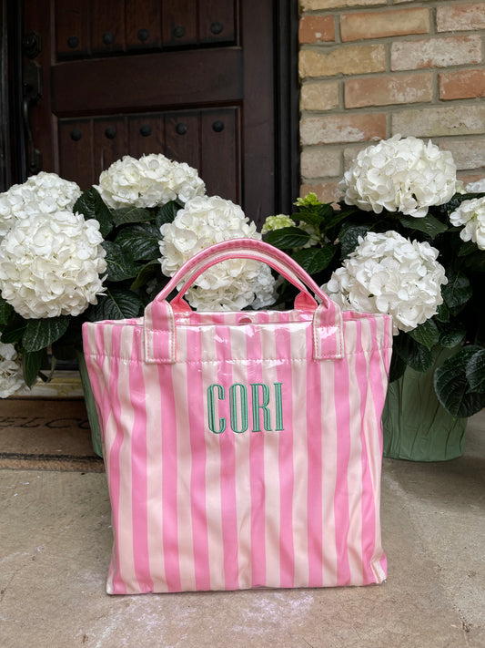 Striped Clear Tote Bag