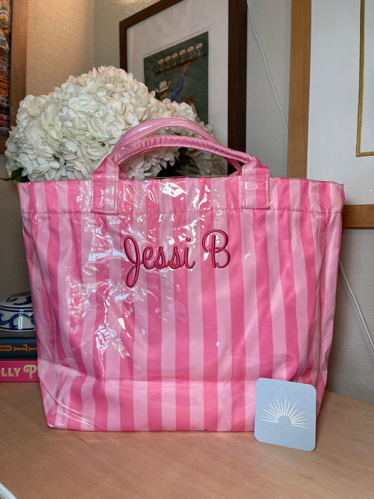 Striped Clear Tote Bag