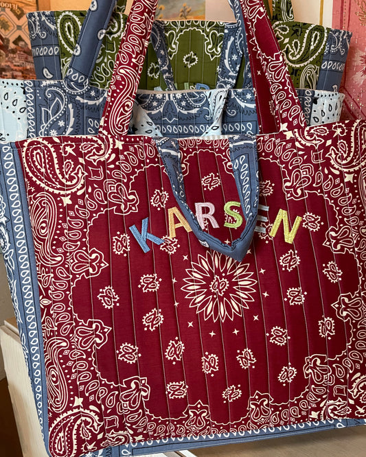 Large Custom Bandana Tote Bag