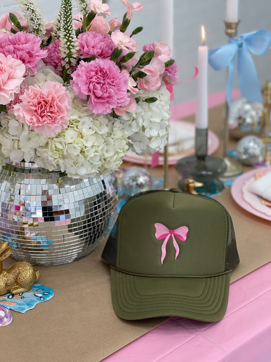 Frankie - Embroidered Bow Hat