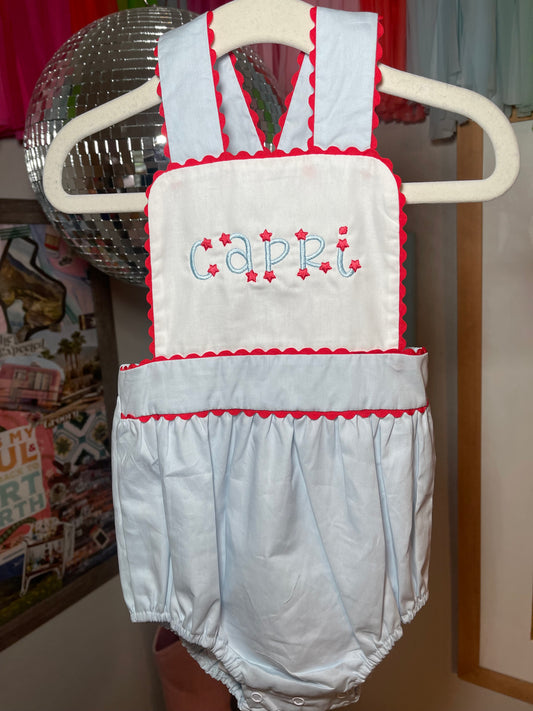 Red, White & Blue Ricrac Baby Bubble