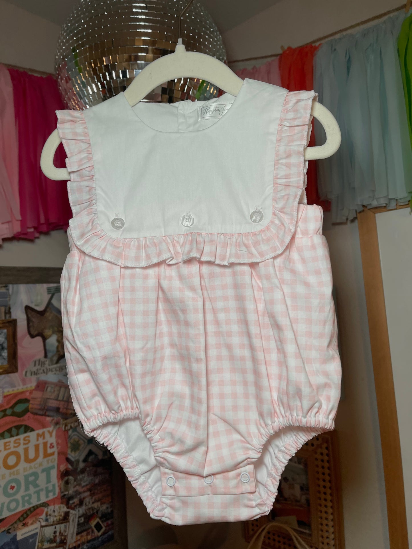 Pink Gingham Baby Bubble