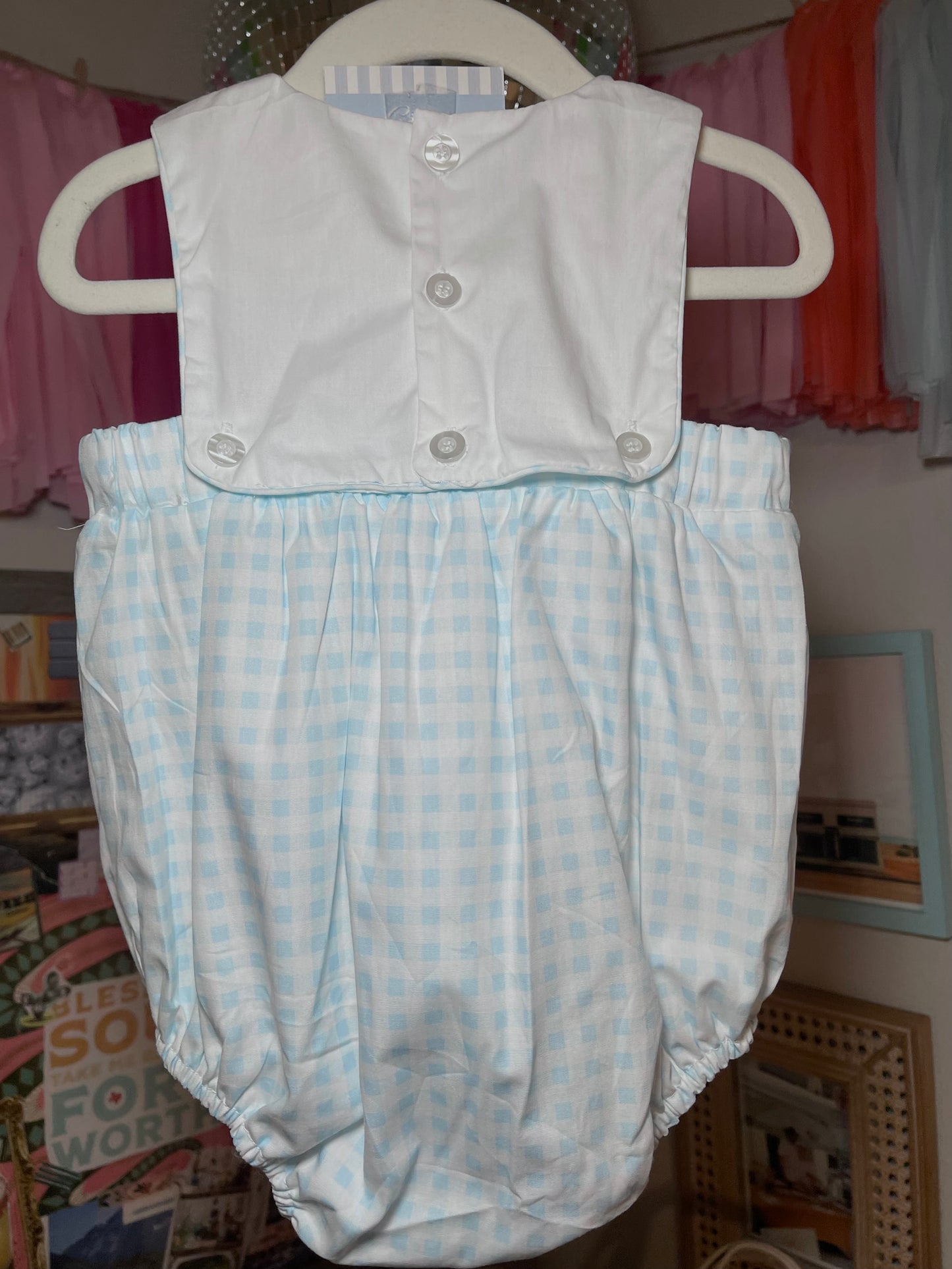 Blue Gingham Baby Bubble