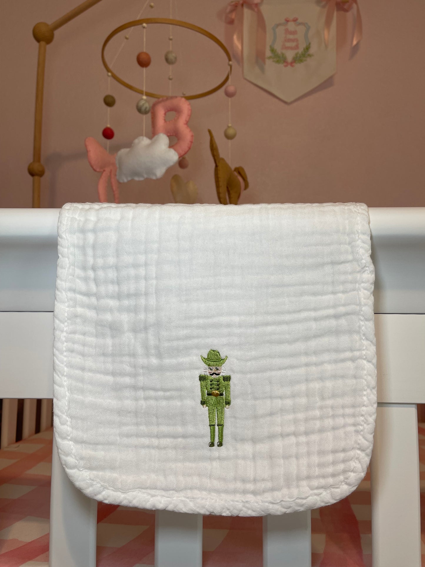 Cowboy Nutcracker Muslin Burp Cloth