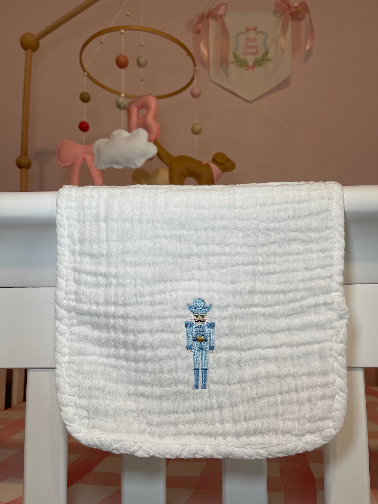 Cowboy Nutcracker Muslin Burp Cloth