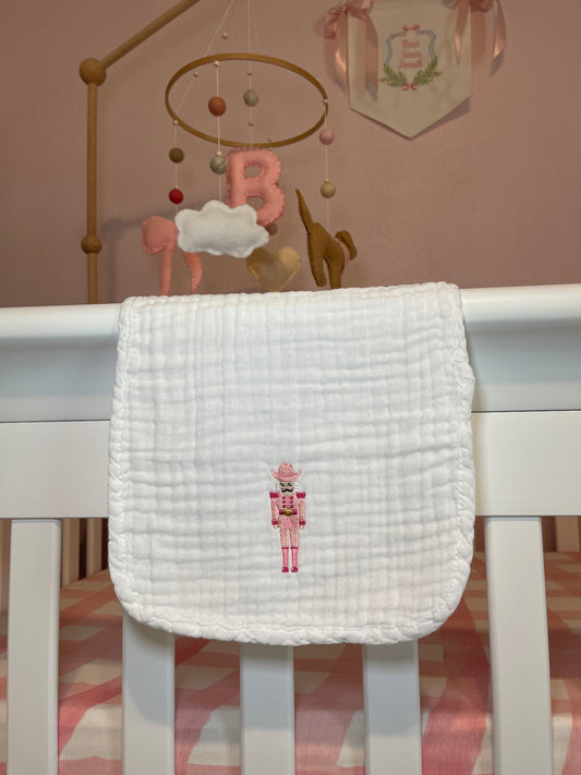 Cowboy Nutcracker Muslin Burp Cloth