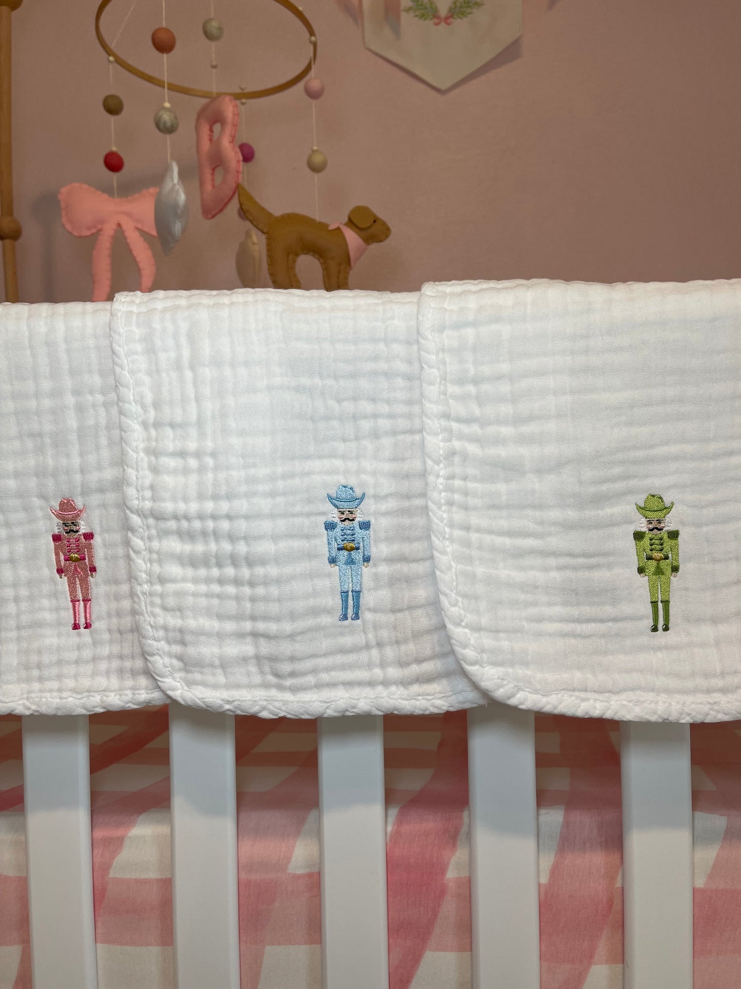 Cowboy Nutcracker Muslin Burp Cloth