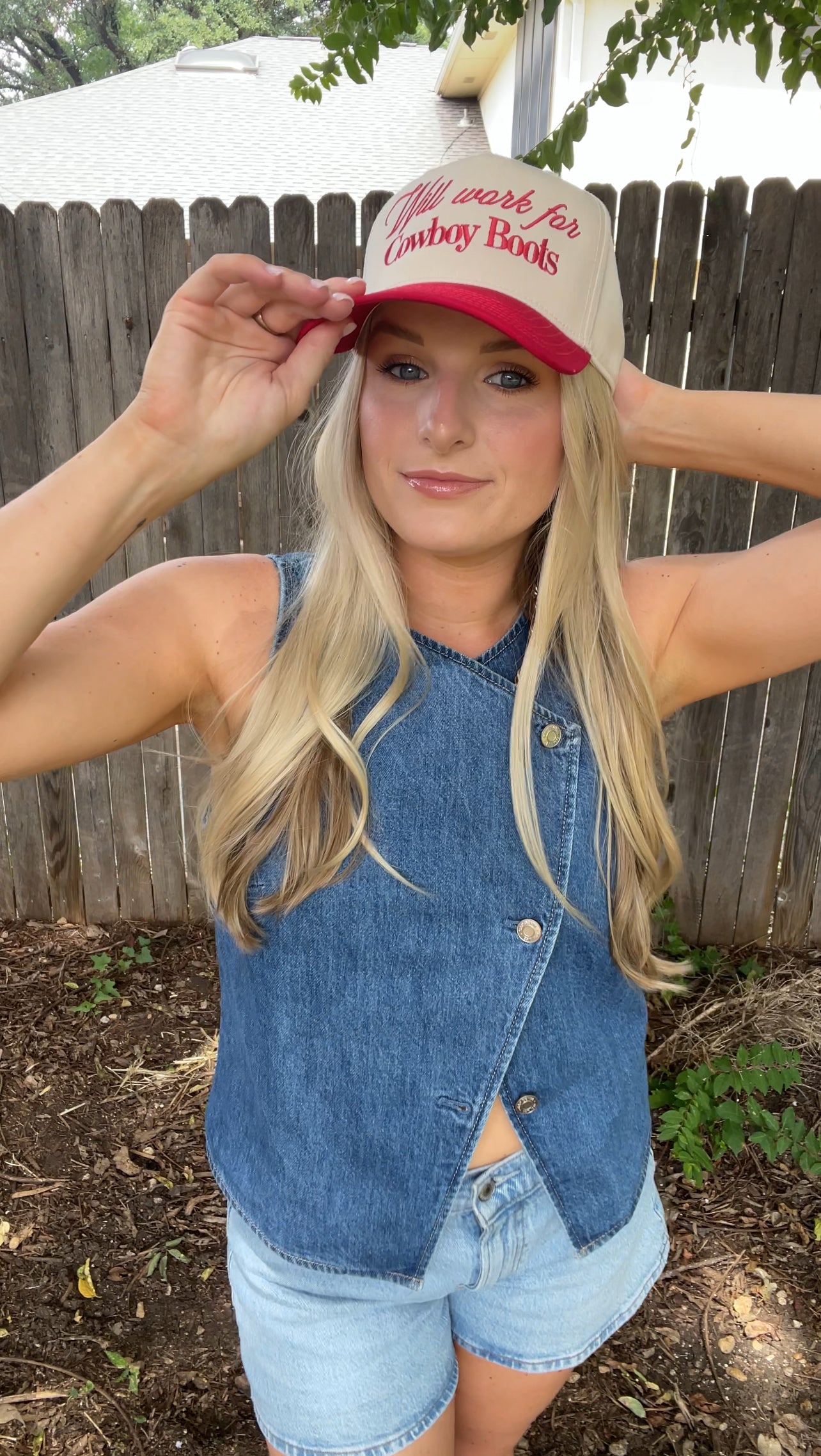 Will Work for Cowboy Boots Trucker Hat