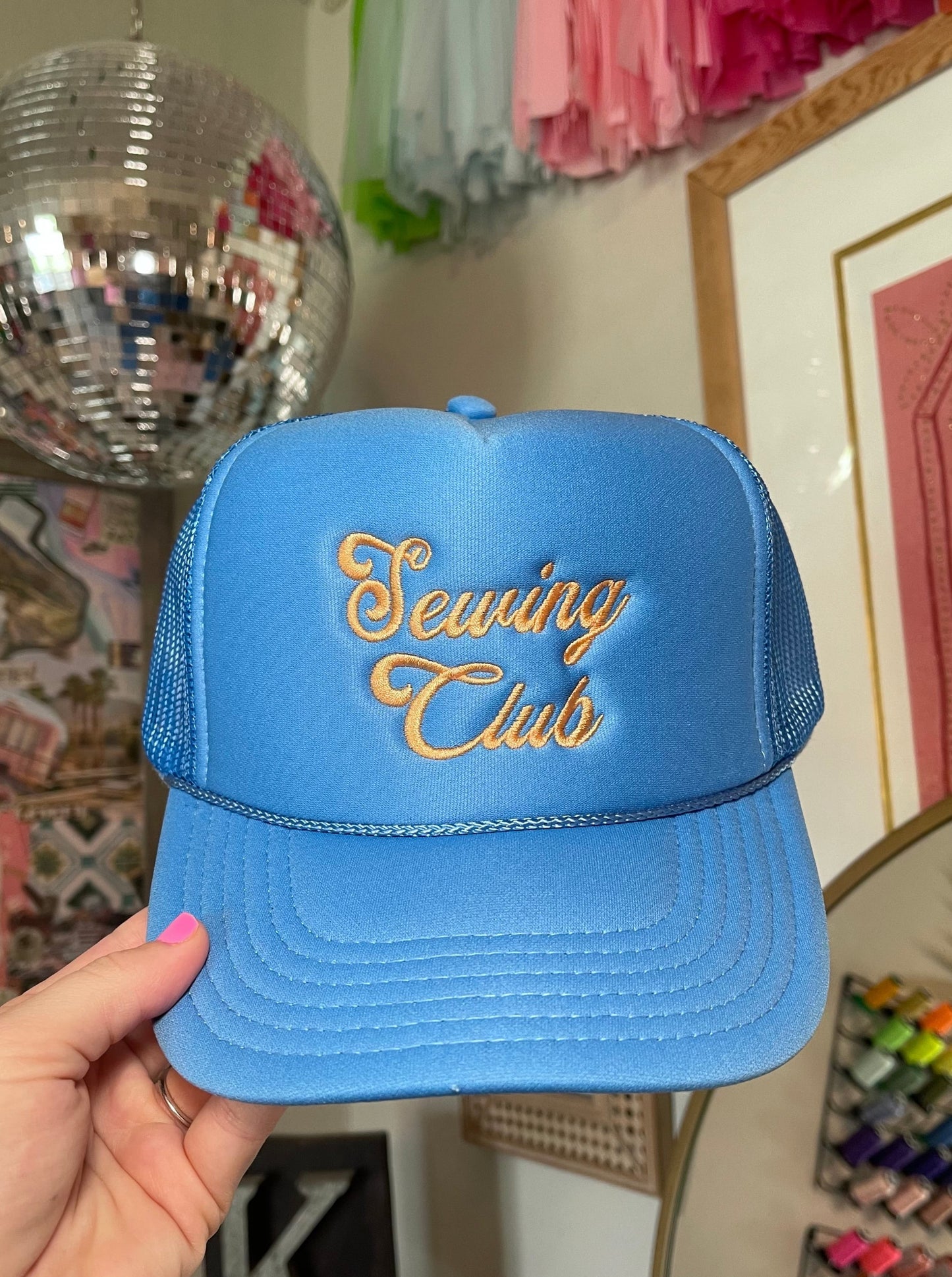 Sewing Club Embroidered Trucker Hat