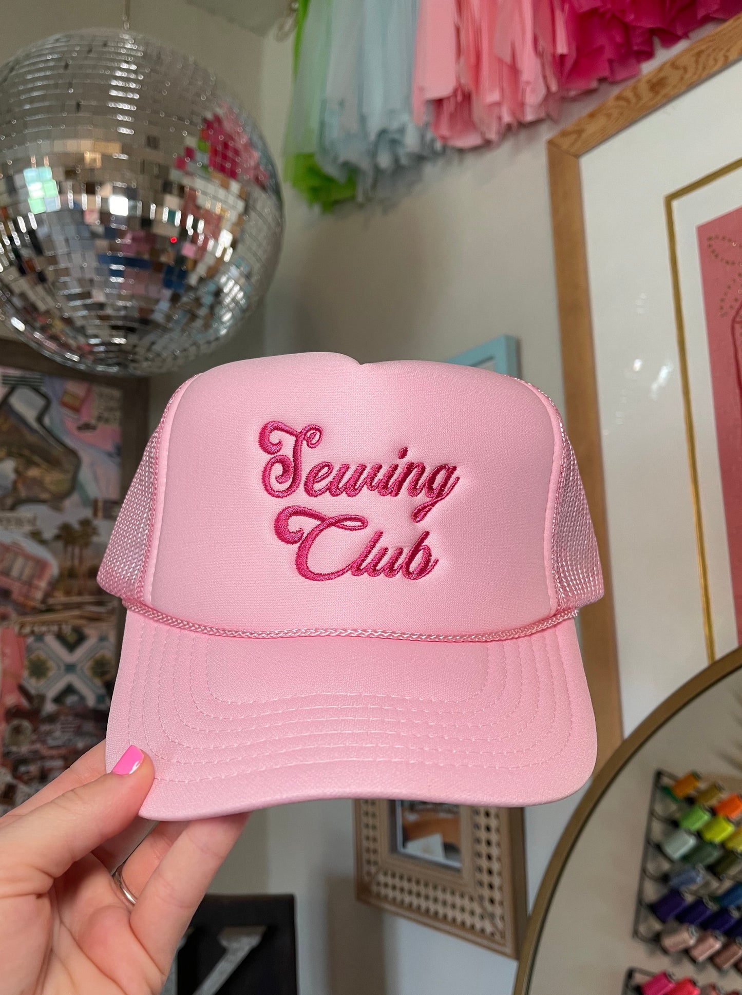 Sewing Club Embroidered Trucker Hat