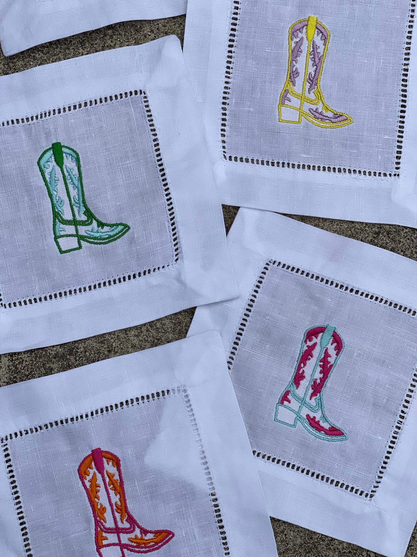 Cowboy Boot Cocktail Napkin - Brights