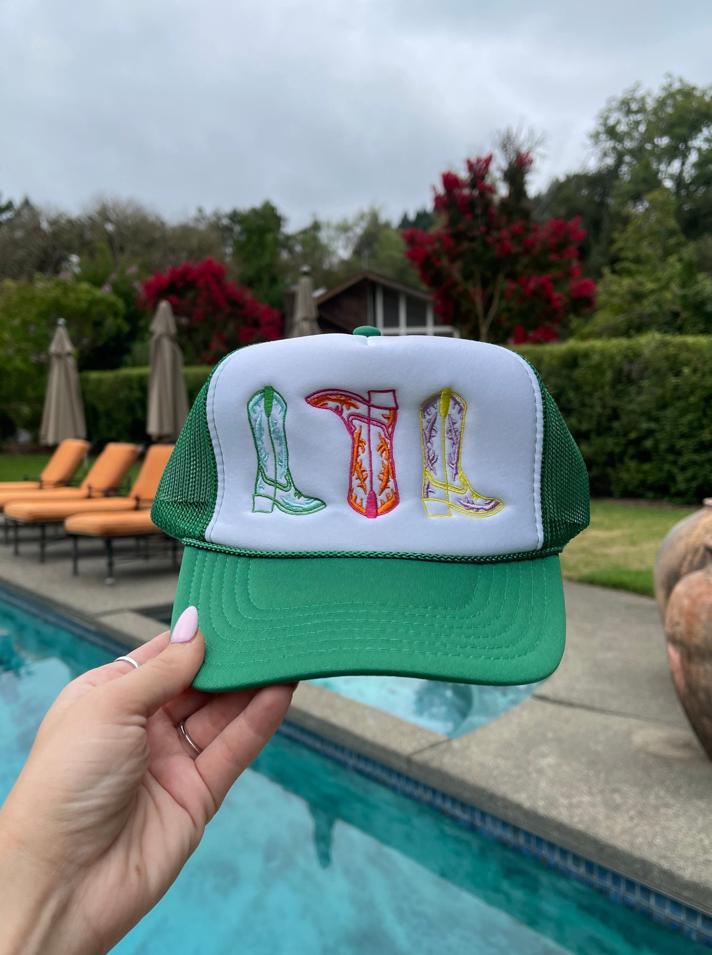 Colorful 3 Boot Trucker Hat