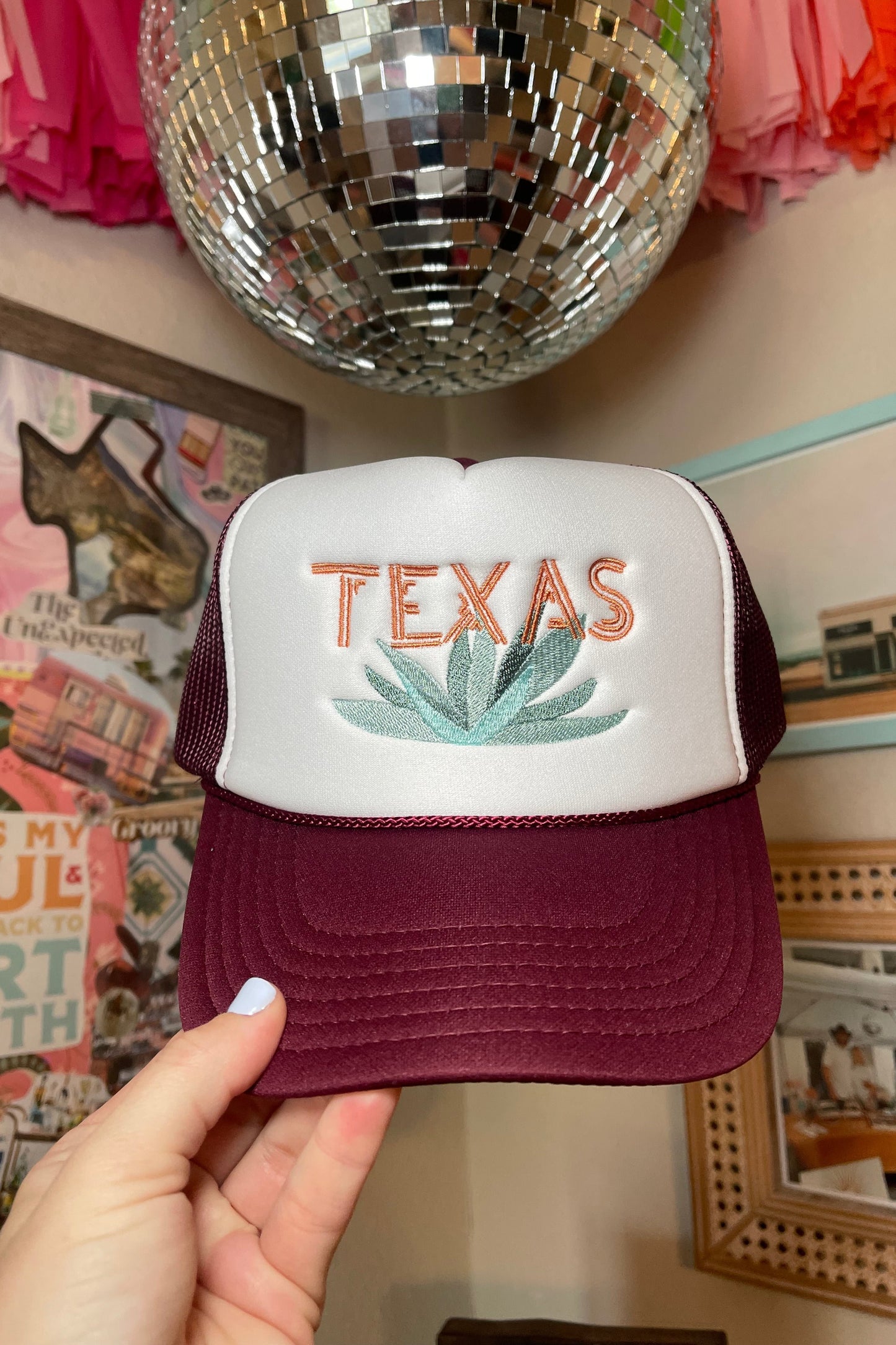 Love, Texas Embroidered Trucker Hat