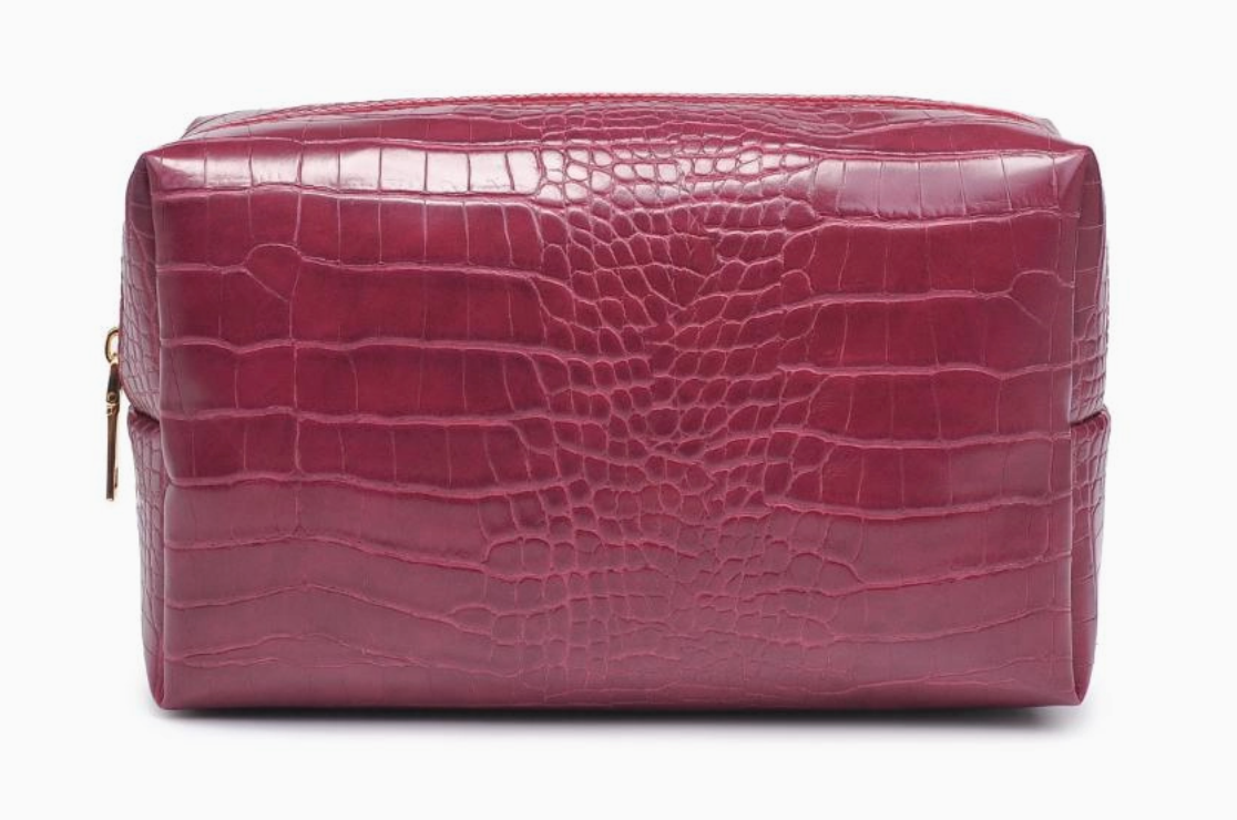 Faux Croc Cosmetic Pouch