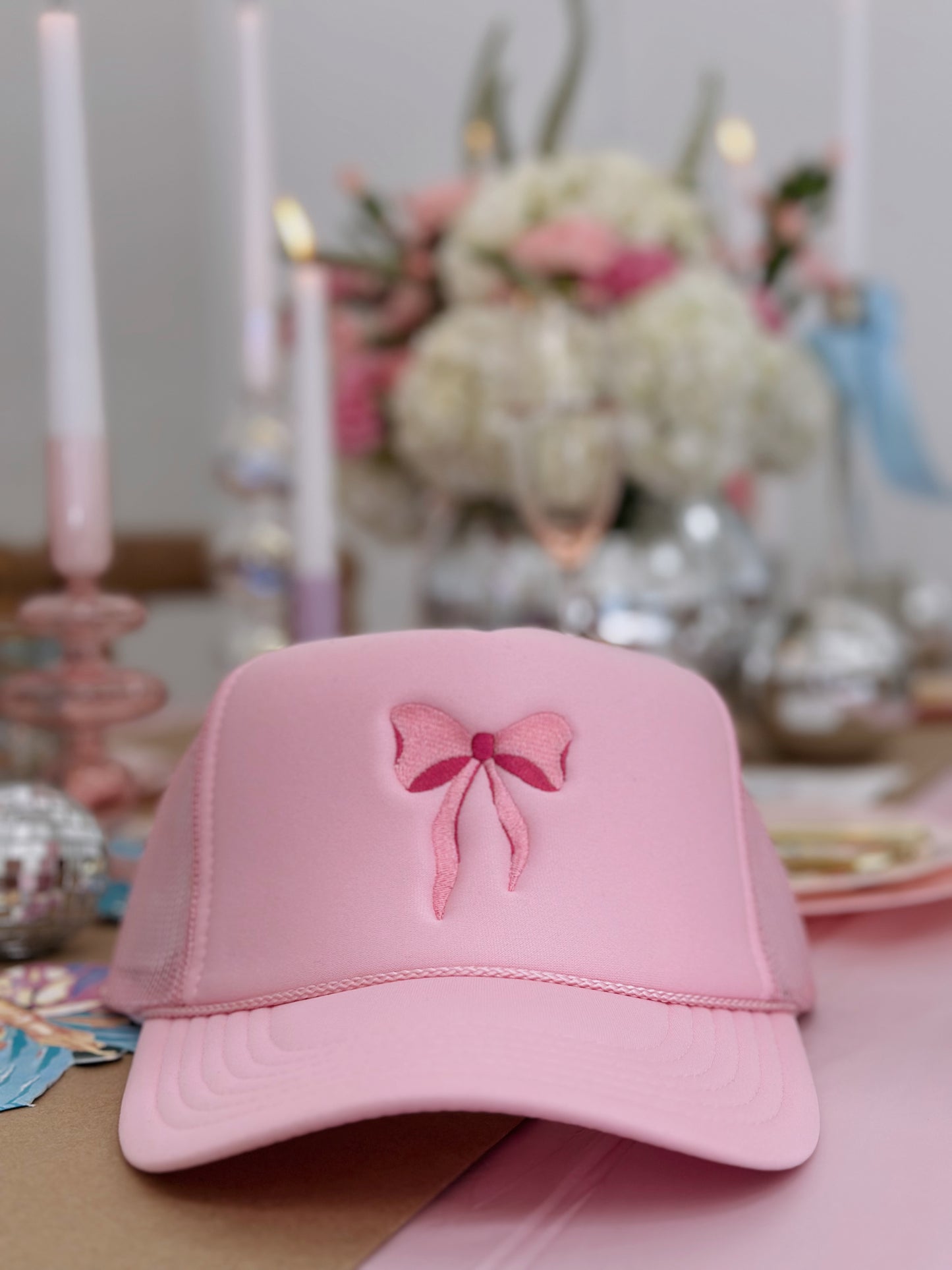 Hannah - Embroidered Bow Hat