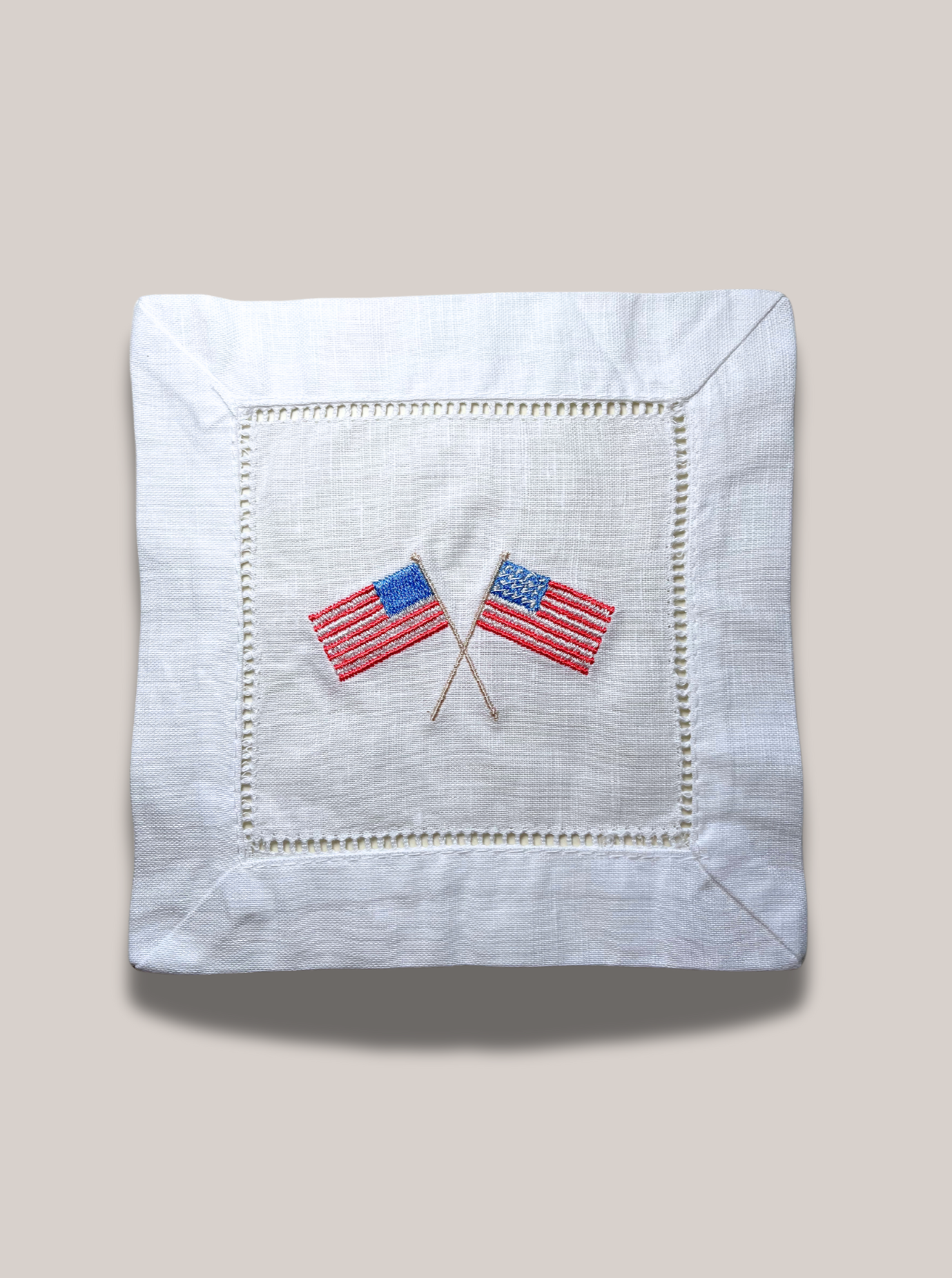 Double Flag Linen Cocktail Napkin