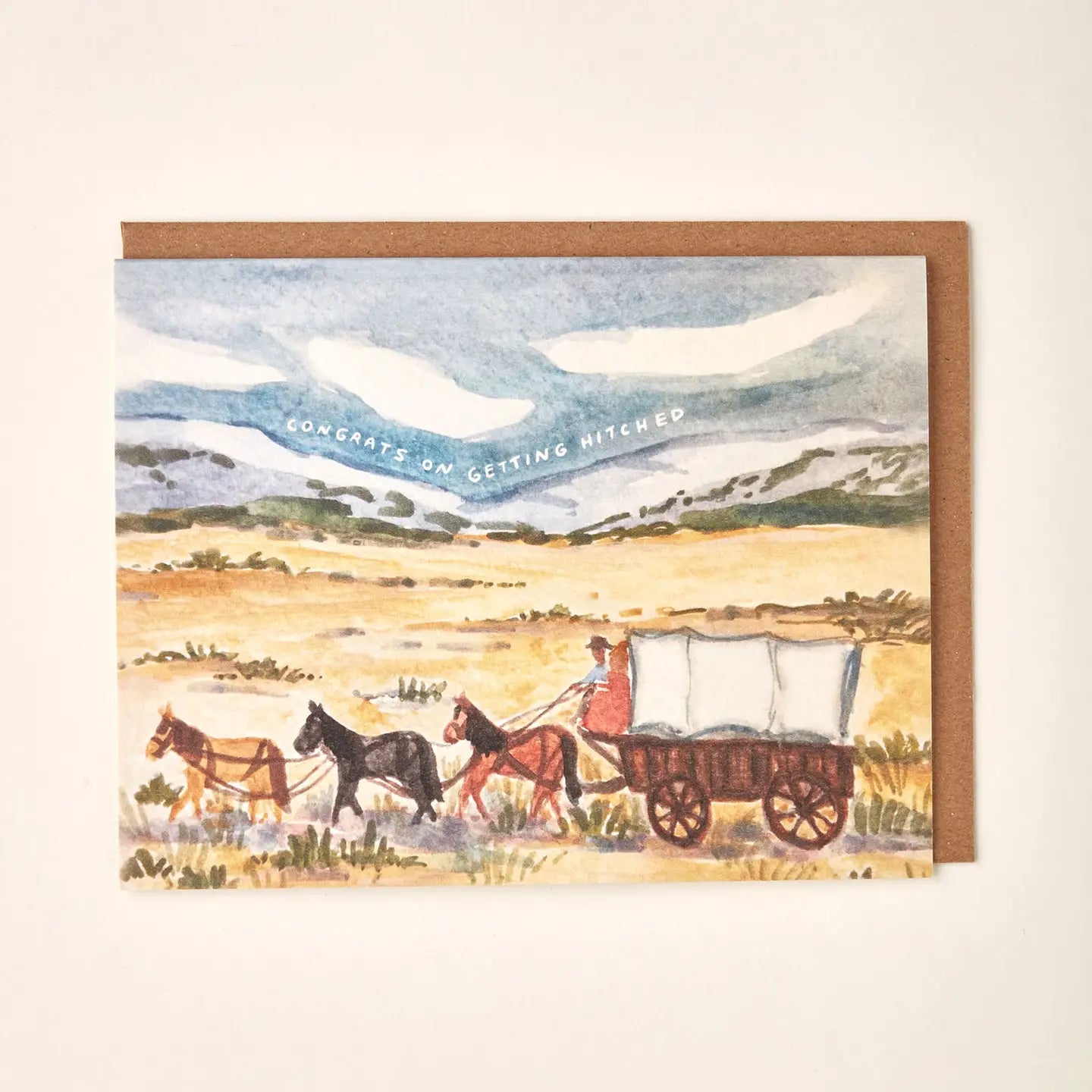 Congrats On Getting Hitched Country Western Wedding Card