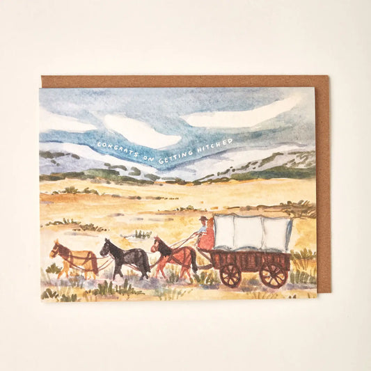 Congrats On Getting Hitched Country Western Wedding Card