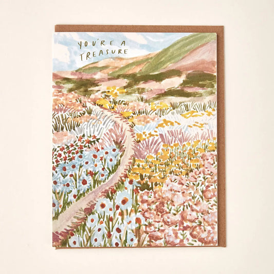 You're A Treasure Wildflower Greeting Card